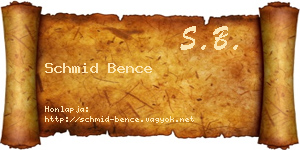 Schmid Bence névjegykártya